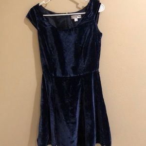 Navy velvet dress